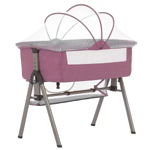 Dream On Me Lotus Bassinet and Bedside Sleeper in Pink